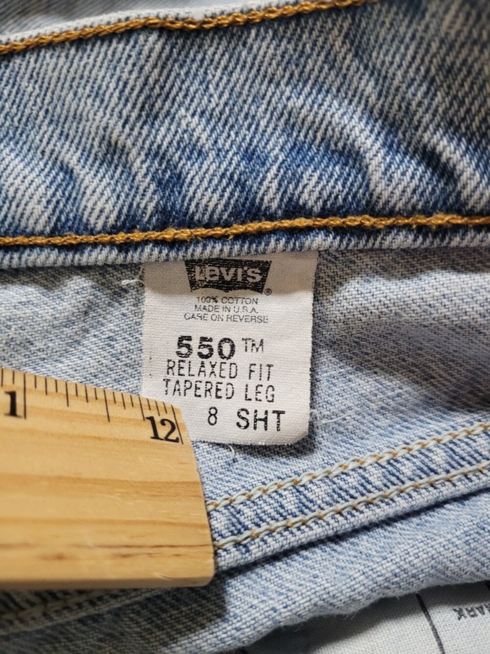 Vintage Levi's 550 Shorts 90s High Waisted Relaxed Fit Denim Sz 8 Indie Sleaze - Picture 3 of 9